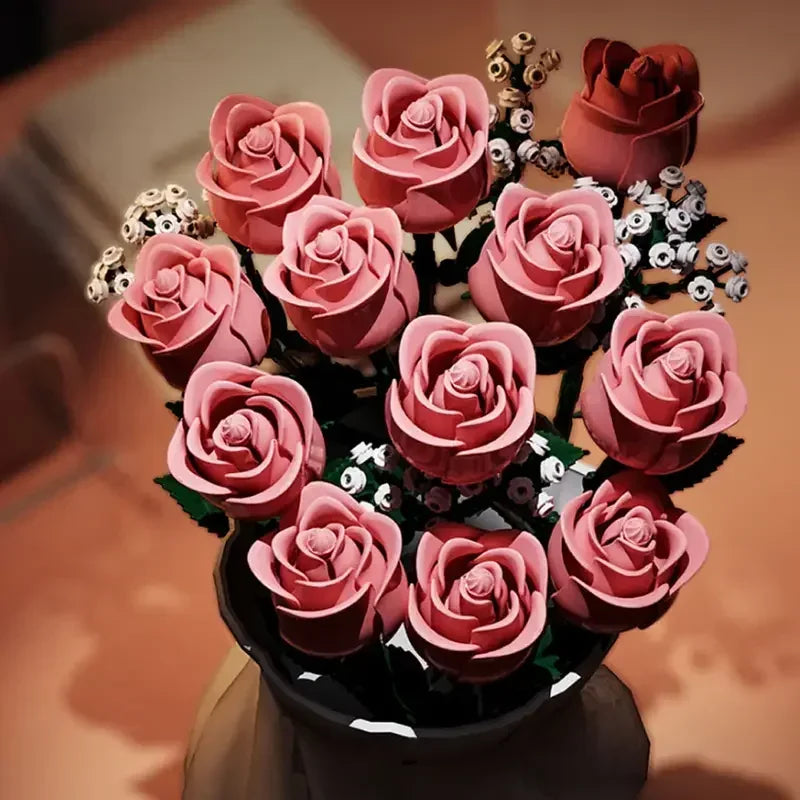 🌹 LoveBloom – Rosenstrauß zum Bauen (968 Teile)